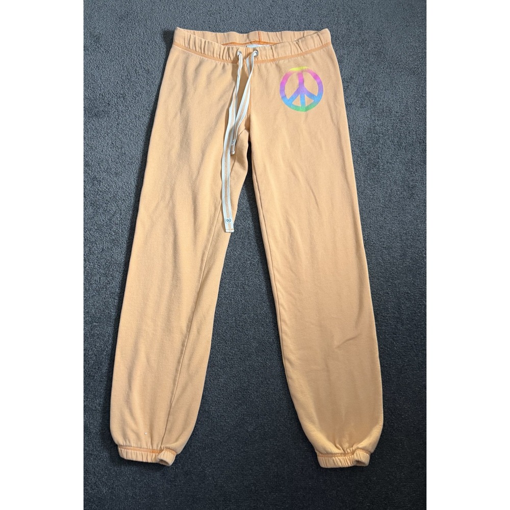 Victoria's Secret PINK Peach Peace Sign Logo Jogger Sweatpants XS